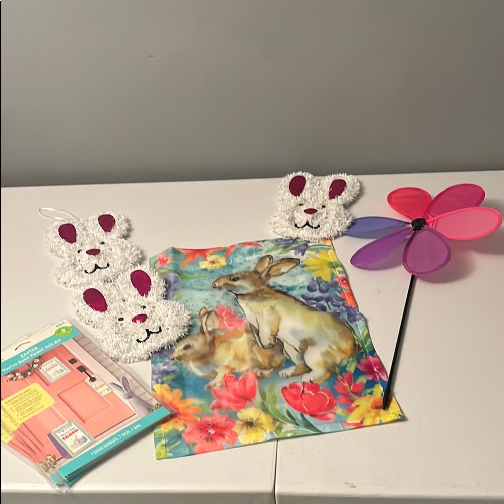 Colorful Easter Bunny Decor Set